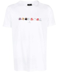 T-shirt à col rond imprimé blanc PS Paul Smith