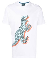 T-shirt à col rond imprimé blanc PS Paul Smith