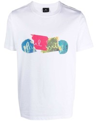 T-shirt à col rond imprimé blanc PS Paul Smith