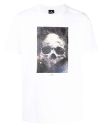 T-shirt à col rond imprimé blanc PS Paul Smith