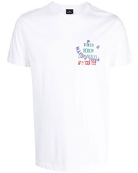 T-shirt à col rond imprimé blanc PS Paul Smith