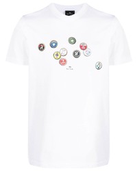 T-shirt à col rond imprimé blanc PS Paul Smith