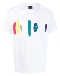 T-shirt à col rond imprimé blanc PS Paul Smith