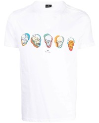 T-shirt à col rond imprimé blanc PS Paul Smith