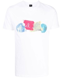 T-shirt à col rond imprimé blanc PS Paul Smith