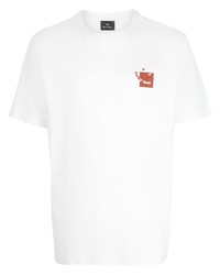 T-shirt à col rond imprimé blanc PS Paul Smith