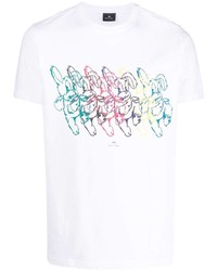 T-shirt à col rond imprimé blanc PS Paul Smith