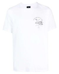 T-shirt à col rond imprimé blanc PS Paul Smith