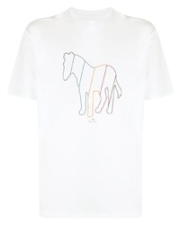 T-shirt à col rond imprimé blanc PS Paul Smith