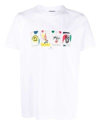 T-shirt à col rond imprimé blanc PS Paul Smith