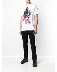 T-shirt à col rond imprimé blanc McQ Alexander McQueen