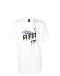 T-shirt à col rond imprimé blanc Puma