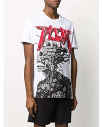 T-shirt à col rond imprimé blanc Philipp Plein