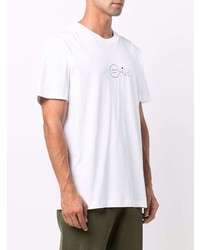 T-shirt à col rond imprimé blanc Helmut Lang