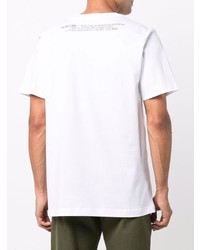 T-shirt à col rond imprimé blanc Helmut Lang