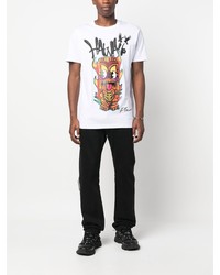 T-shirt à col rond imprimé blanc Philipp Plein