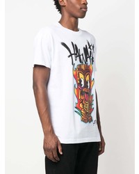 T-shirt à col rond imprimé blanc Philipp Plein