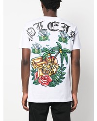 T-shirt à col rond imprimé blanc Philipp Plein