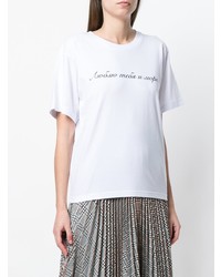 T-shirt à col rond imprimé blanc Natasha Zinko
