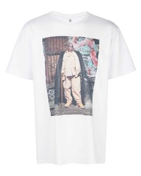 T-shirt à col rond imprimé blanc R13