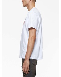 T-shirt à col rond imprimé blanc Amiri