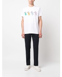 T-shirt à col rond imprimé blanc Paul Smith