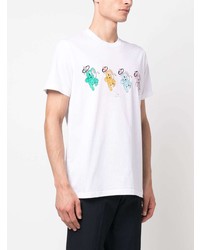 T-shirt à col rond imprimé blanc Paul Smith