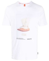 T-shirt à col rond imprimé blanc Raeburn