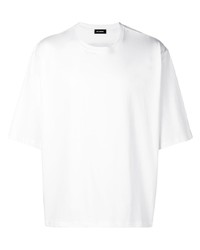 T-shirt à col rond imprimé blanc Raf Simons