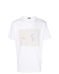 T-shirt à col rond imprimé blanc Raf Simons