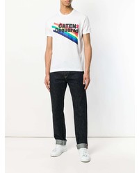 T-shirt à col rond imprimé blanc DSQUARED2