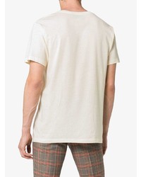 T-shirt à col rond imprimé blanc Gucci