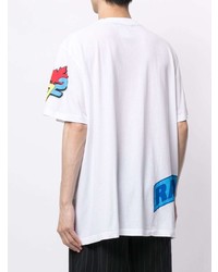 T-shirt à col rond imprimé blanc DSQUARED2