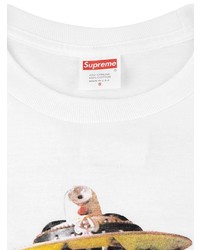 T-shirt à col rond imprimé blanc Supreme