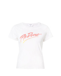 T-shirt à col rond imprimé blanc RE/DONE