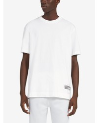 T-shirt à col rond imprimé blanc Z Zegna