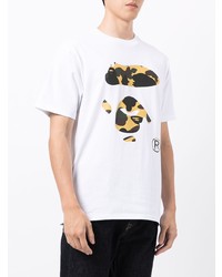 T-shirt à col rond imprimé blanc A Bathing Ape