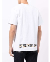 T-shirt à col rond imprimé blanc A Bathing Ape