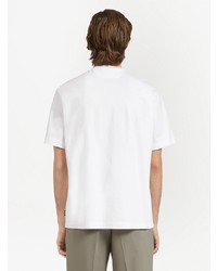 T-shirt à col rond imprimé blanc Z Zegna