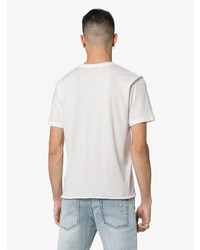 T-shirt à col rond imprimé blanc Saint Laurent