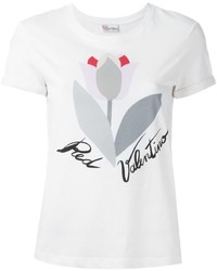 T-shirt à col rond imprimé blanc RED Valentino
