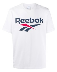 T-shirt à col rond imprimé blanc Reebok