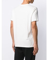 T-shirt à col rond imprimé blanc Moschino