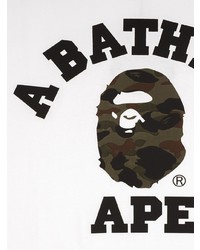 T-shirt à col rond imprimé blanc A Bathing Ape