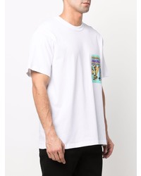 T-shirt à col rond imprimé blanc VERSACE JEANS COUTURE