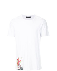 T-shirt à col rond imprimé blanc RH45