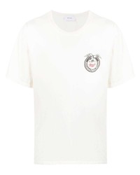 T-shirt à col rond imprimé blanc Rhude