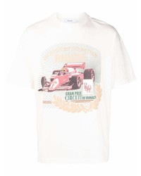 T-shirt à col rond imprimé blanc Rhude