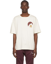 T-shirt à col rond imprimé blanc Rhude