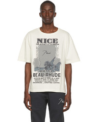 T-shirt à col rond imprimé blanc Rhude